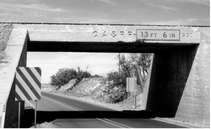 Traces of the Quanah, Acme & Pacific Railway Abandoned Rails